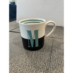 Lenox Kate Spade Porcelain To The Letter Turquoise Monogram M Coffee Mug 12 Oz